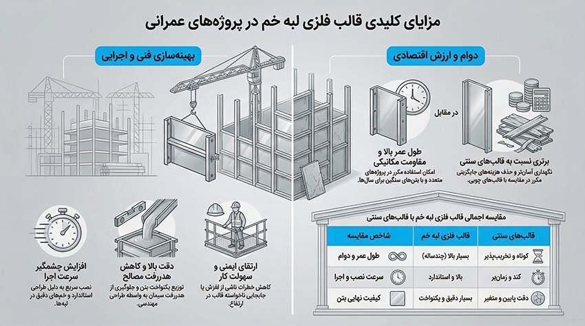 مزایای قالب فلزی لبه خم