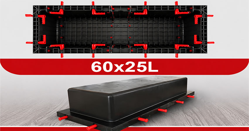 قالب وافل یک طرفه 60 در 25 با ساختار مستطیلی